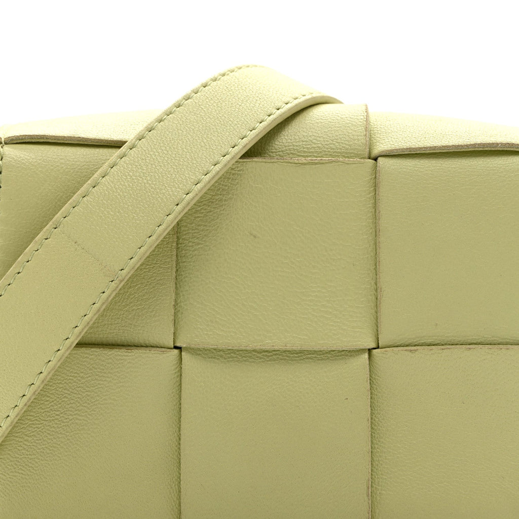 Lambskin Maxi Intrecciato Extra Mini Cassette Crossbody Bag Lemon Washed