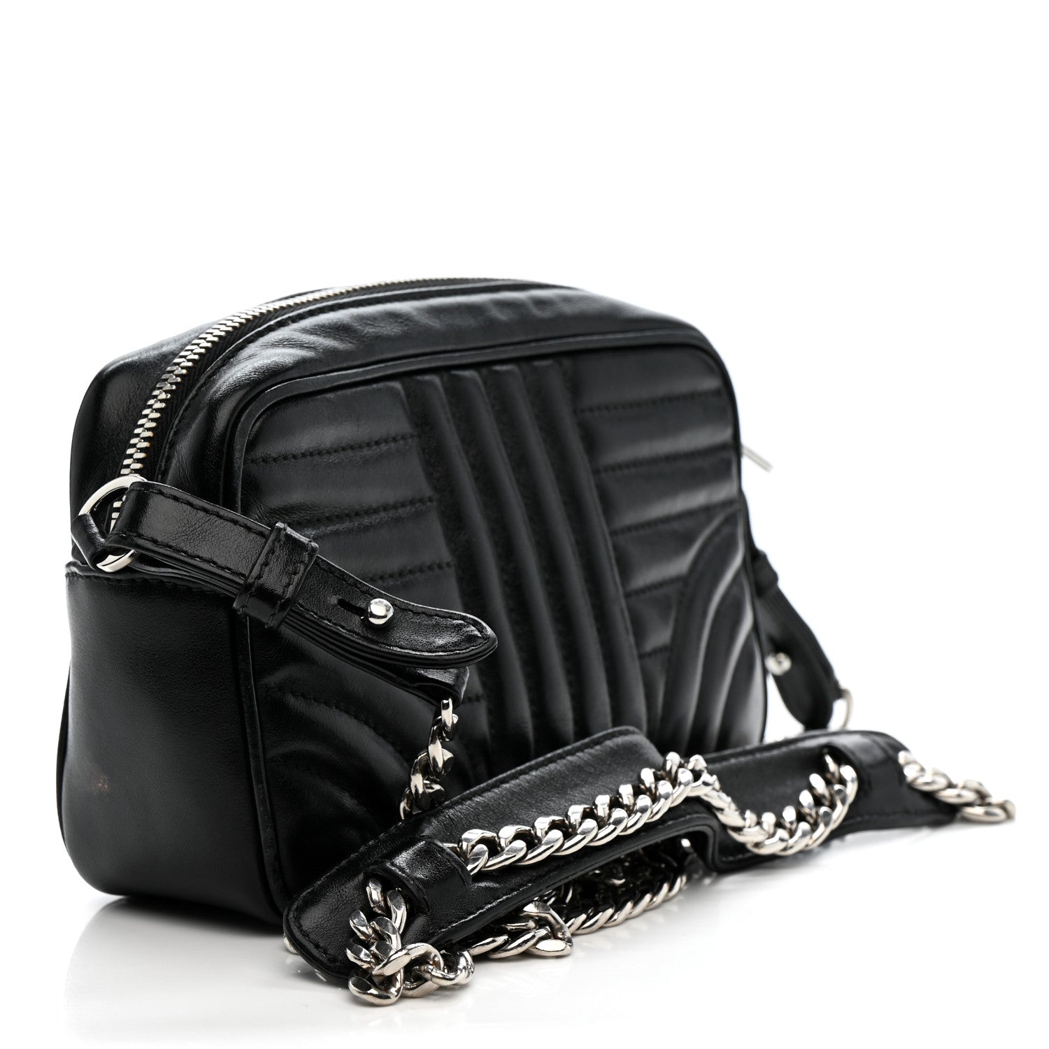 Soft Calfskin Diagramme Camera Bag Black