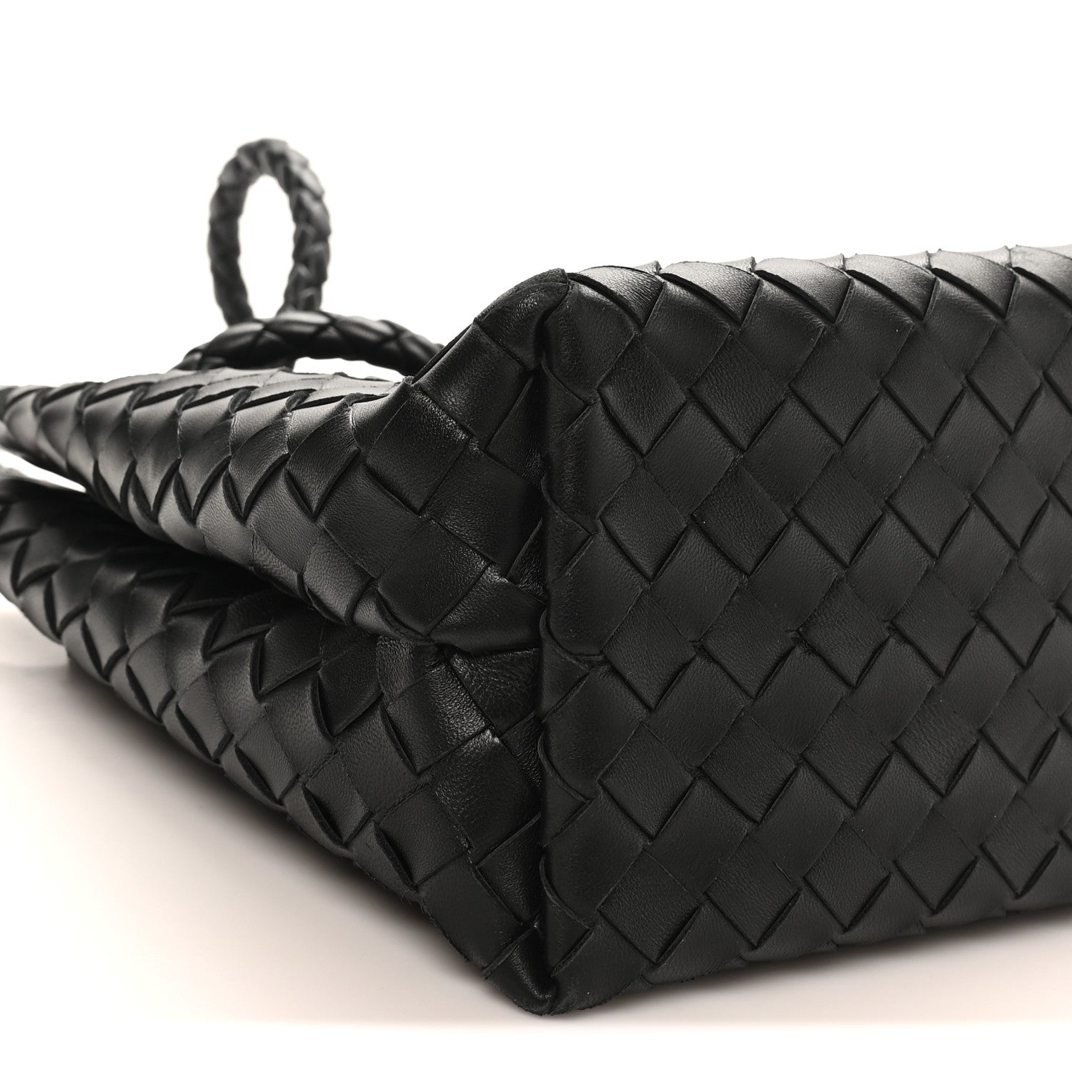 Nappa Intrecciato Medium Andiamo Shoulder Bag Black