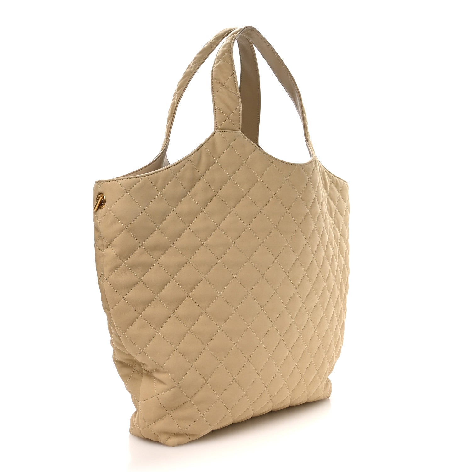 Nubuck Suede Quilted Maxi Icare Shopping Tote Beige