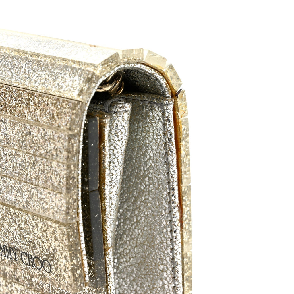 Acrylic Glitter Sweetie Clutch Champagne