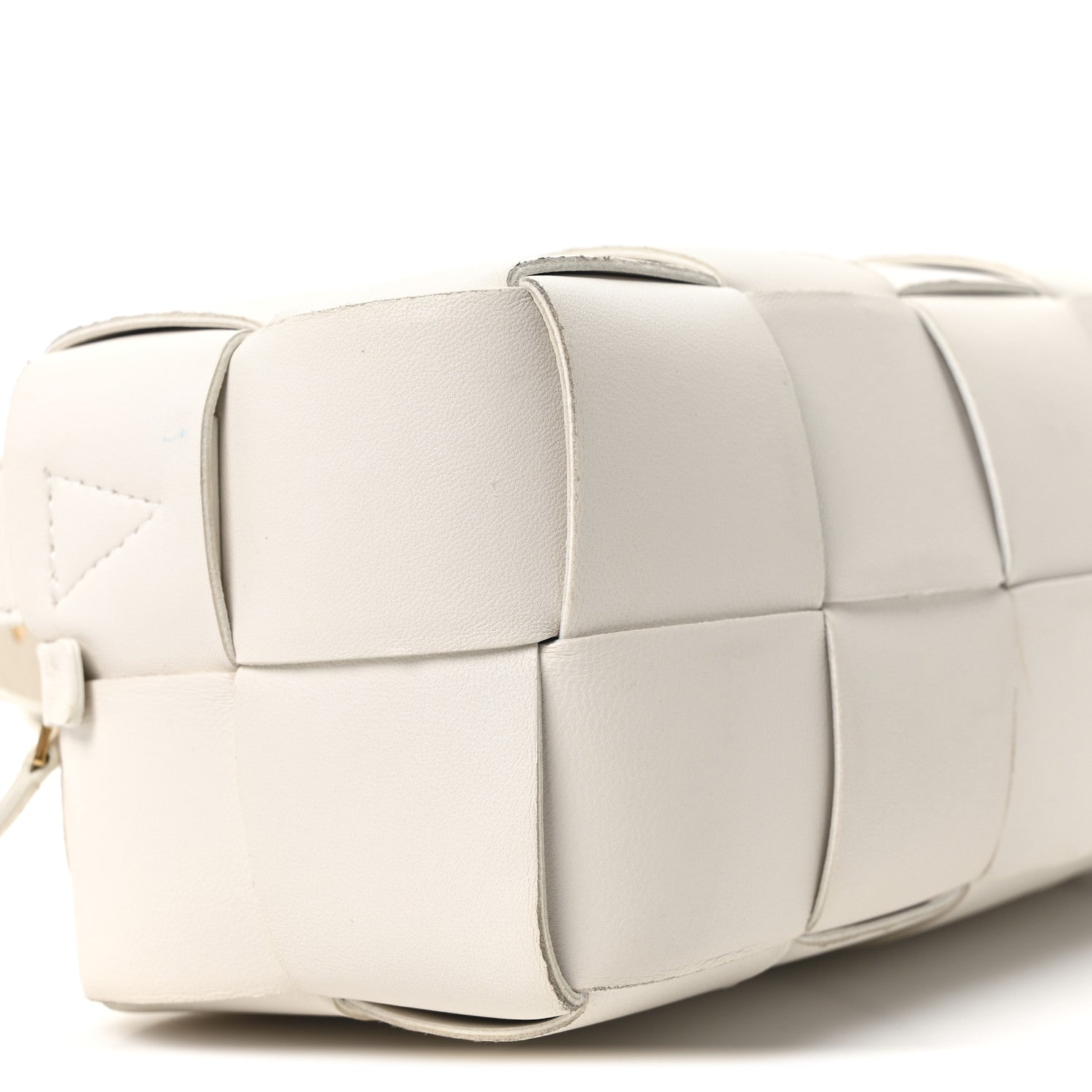 Lambskin Maxi Intrecciato Small Brick Cassette Bag White