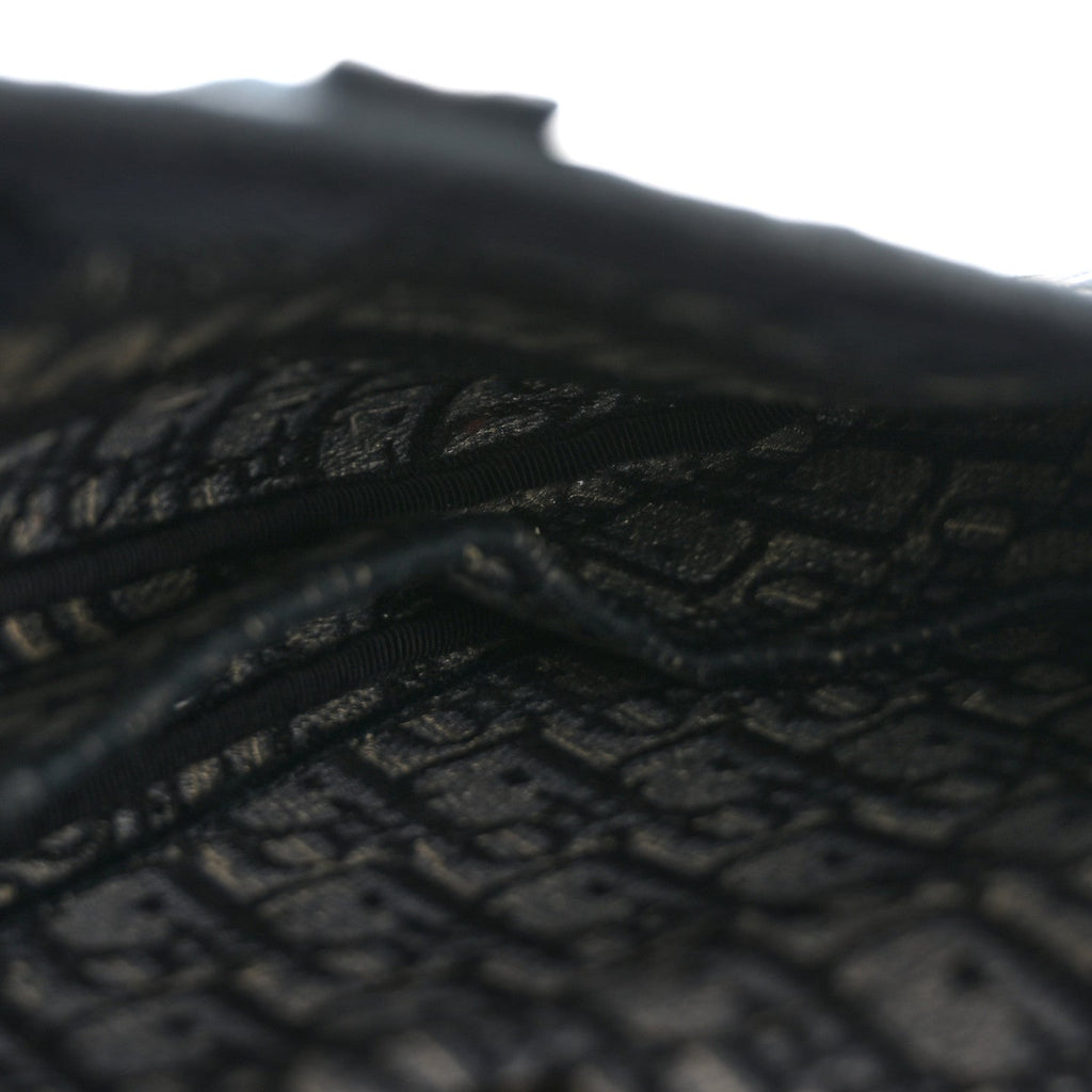 Oblique Embroidered Saddle Bag Blue