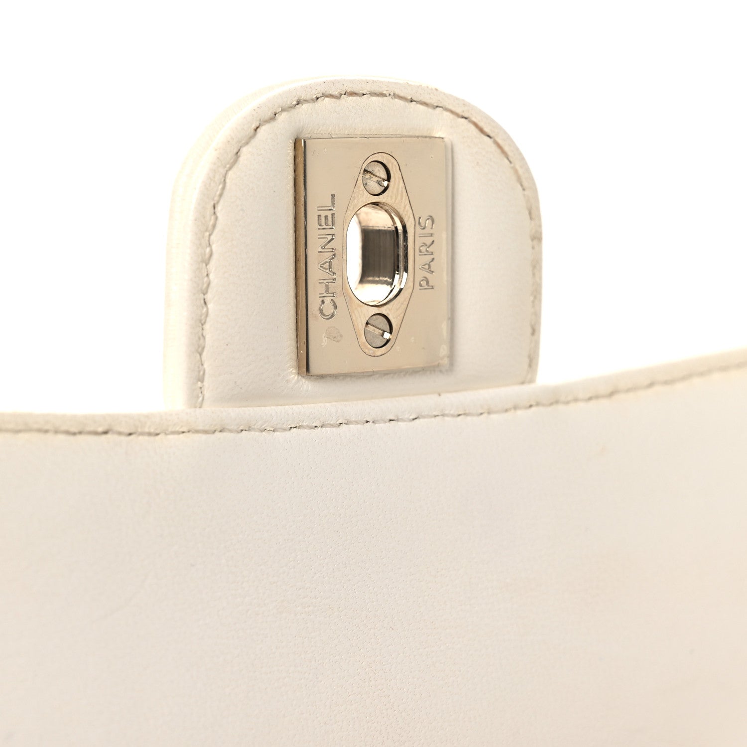 Lambskin Quilted Mini Crystal Top Handle Rectangular Flap White