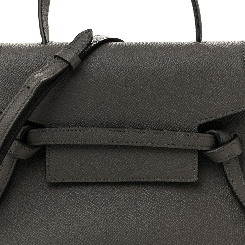 Grained Calfskin Nano Belt Bag Grey