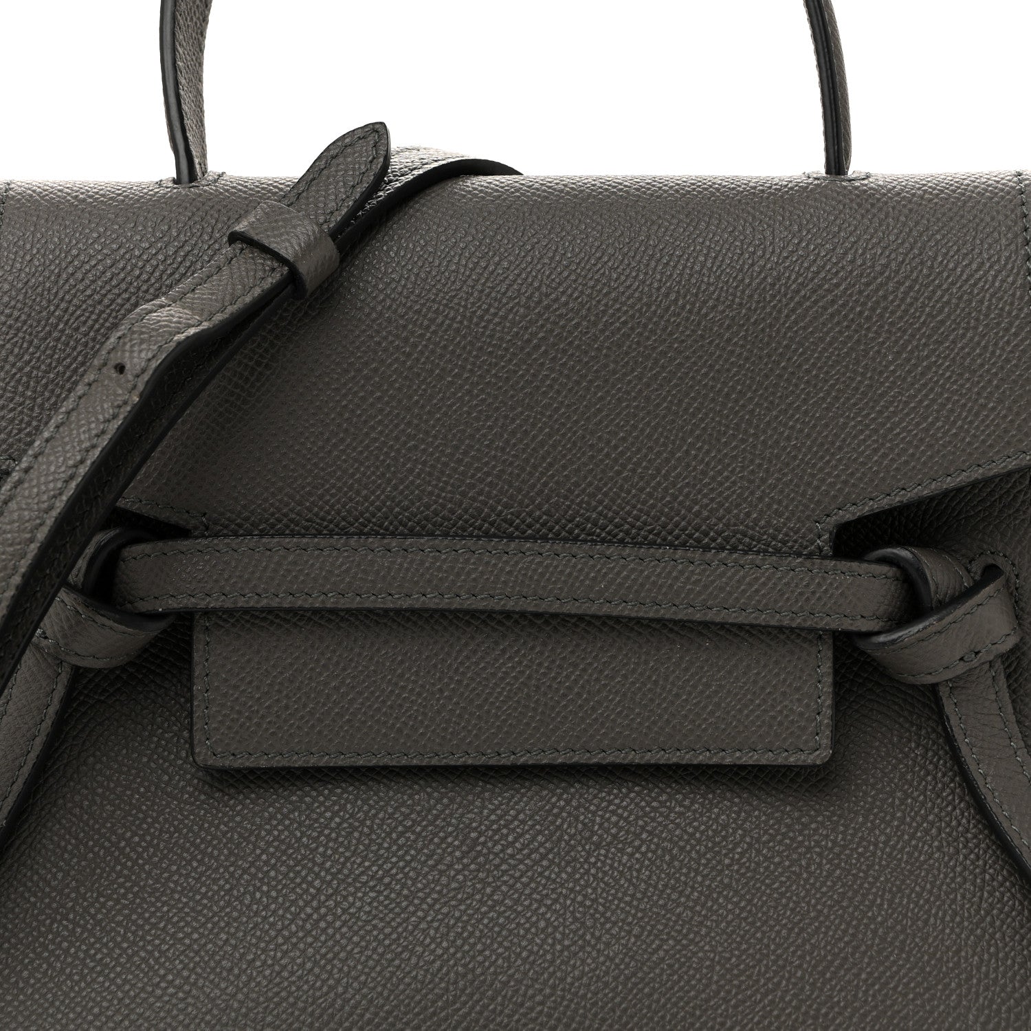Grained Calfskin Nano Belt Bag Grey