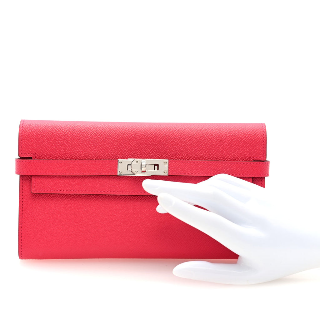 Epsom Kelly Longue Wallet Rose Extreme