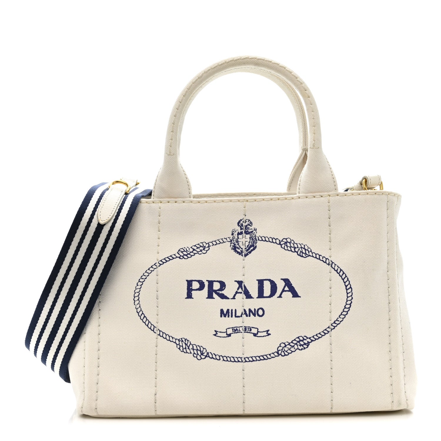 Canapa Small Logo Tote Bianco Blue