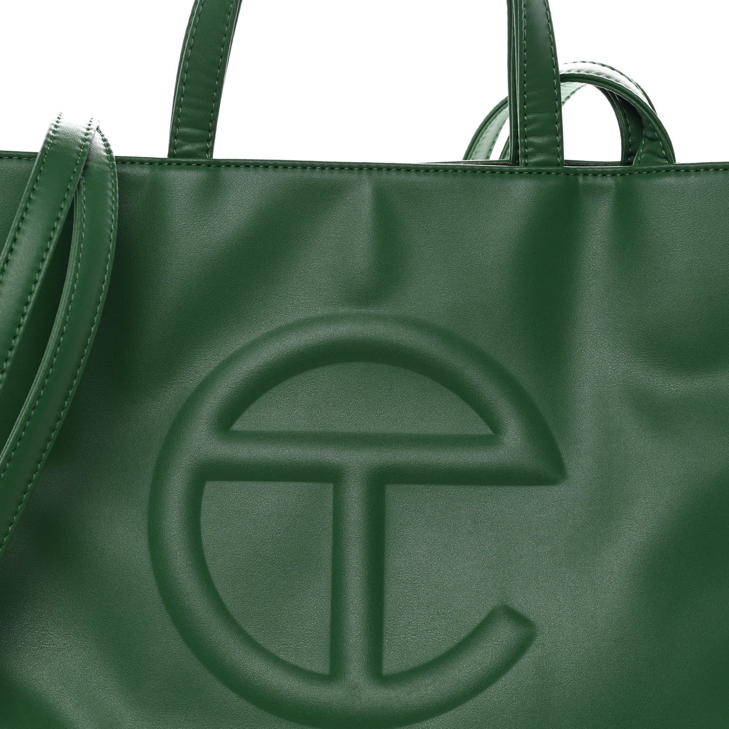 Vegan Leather Medium Shopping Bag Greenscreen