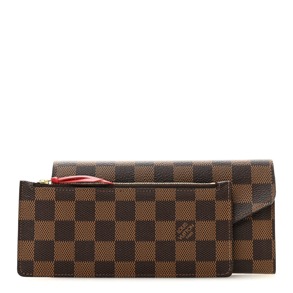 Damier Ebene Josephine Wallet Red