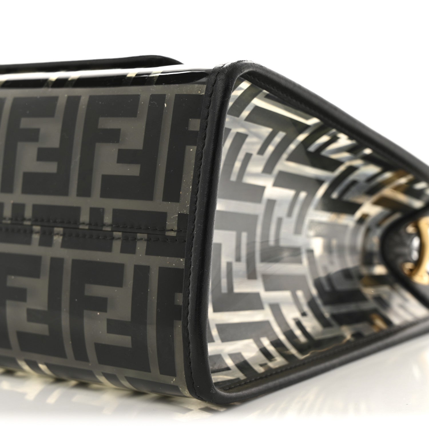 TPU FF Vitello Century Plexiglass Small Runaway Shopper Tote Black