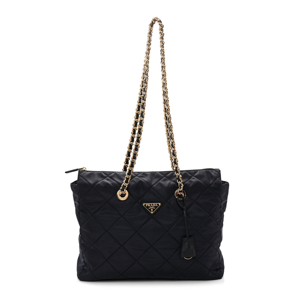 Nylon Tessuto Impuntu Quilted Tote Baltico