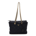 Nylon Tessuto Impuntu Quilted Tote Baltico