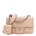 Soft Calfskin Impunture Diagramme Medium Chain Flap Shoulder Bag Cipria
