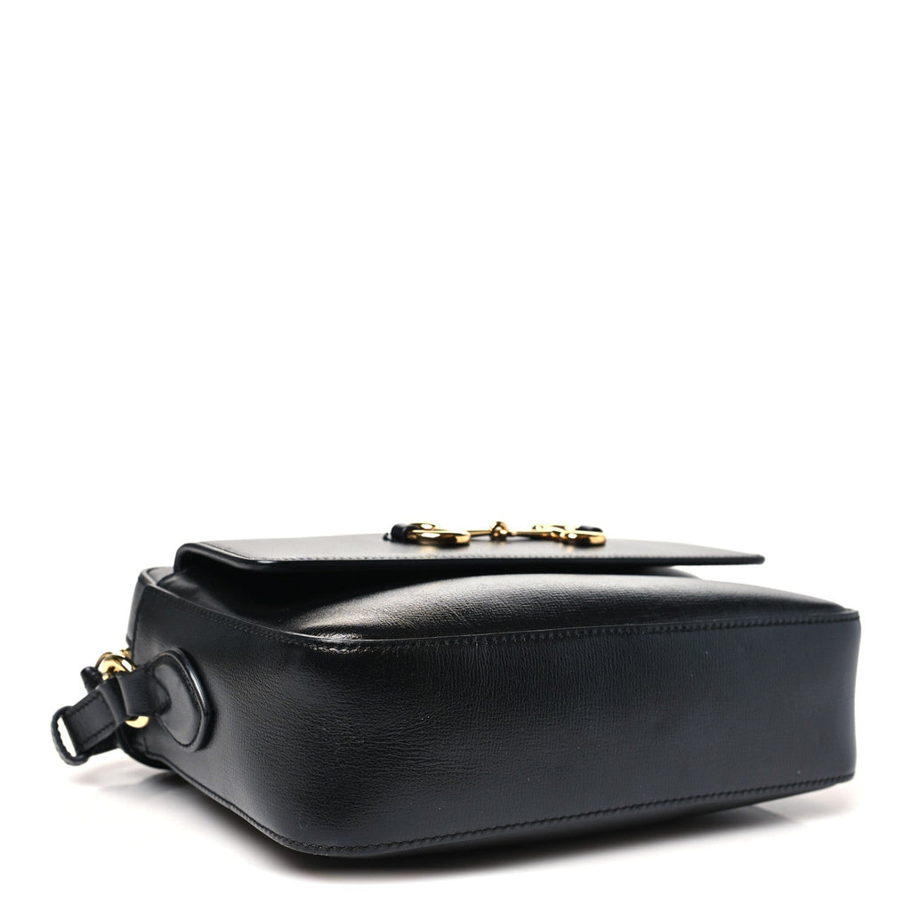 Textured Calfskin Small Horsebit 1955 Shoulder Bag Black