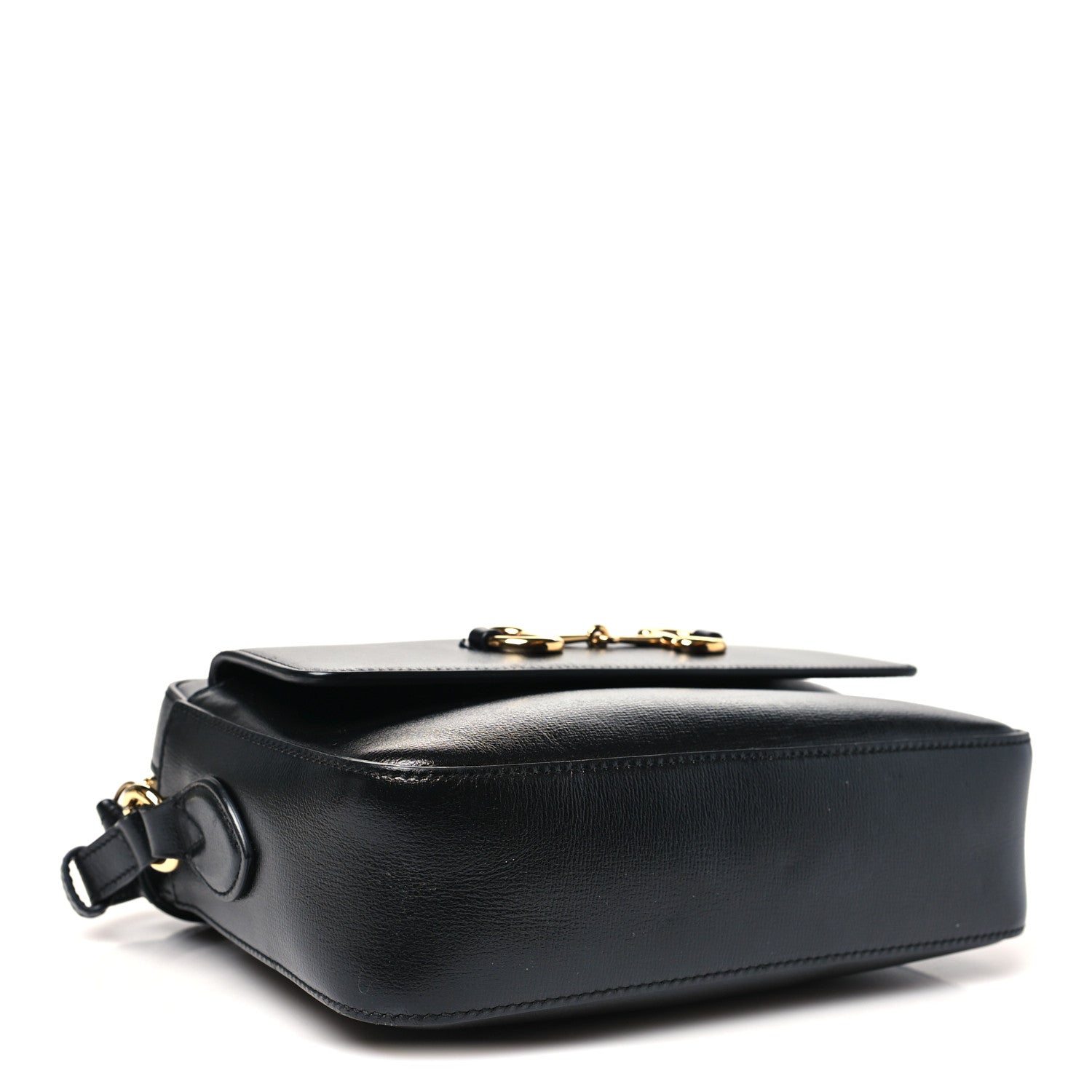 Textured Calfskin Small Horsebit 1955 Shoulder Bag Black