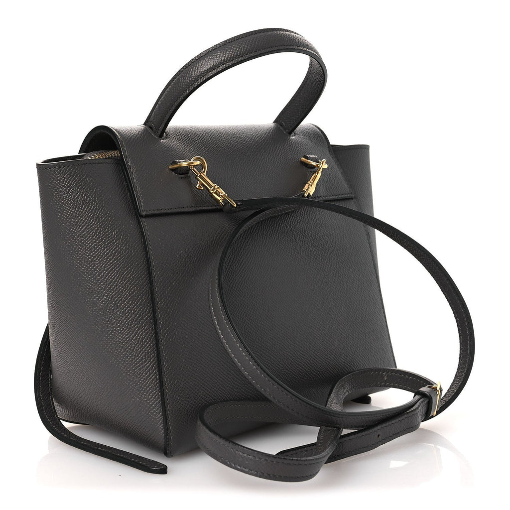 Grained Calfskin Nano Belt Bag Grey
