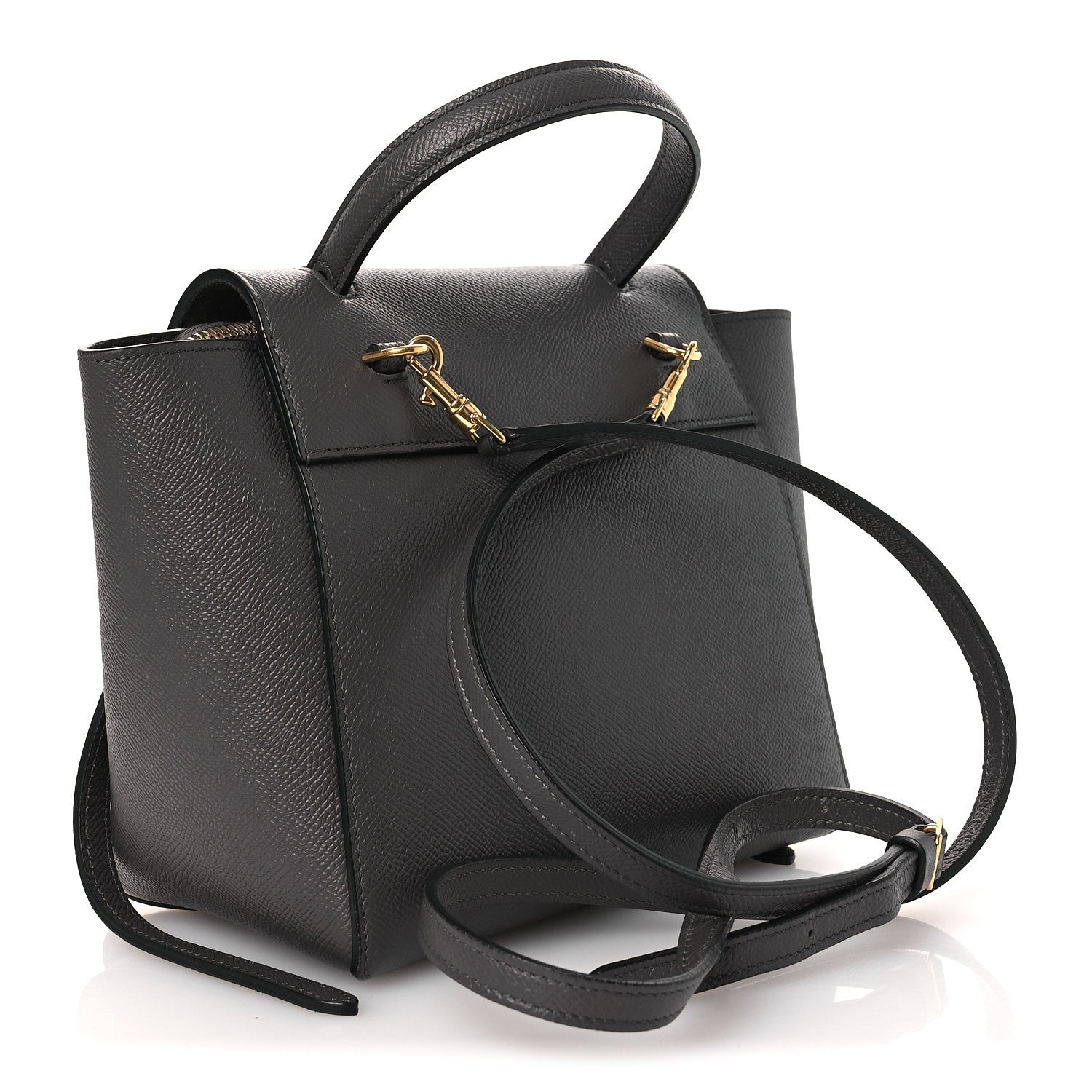 Grained Calfskin Nano Belt Bag Grey