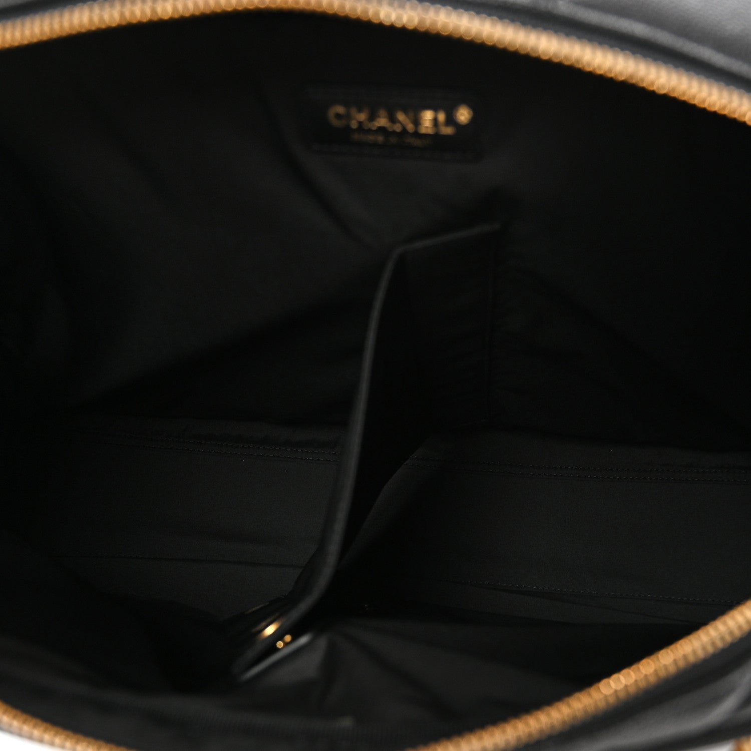 Shiny Grained Calfskin Quilted Travel Bowling Bag Black