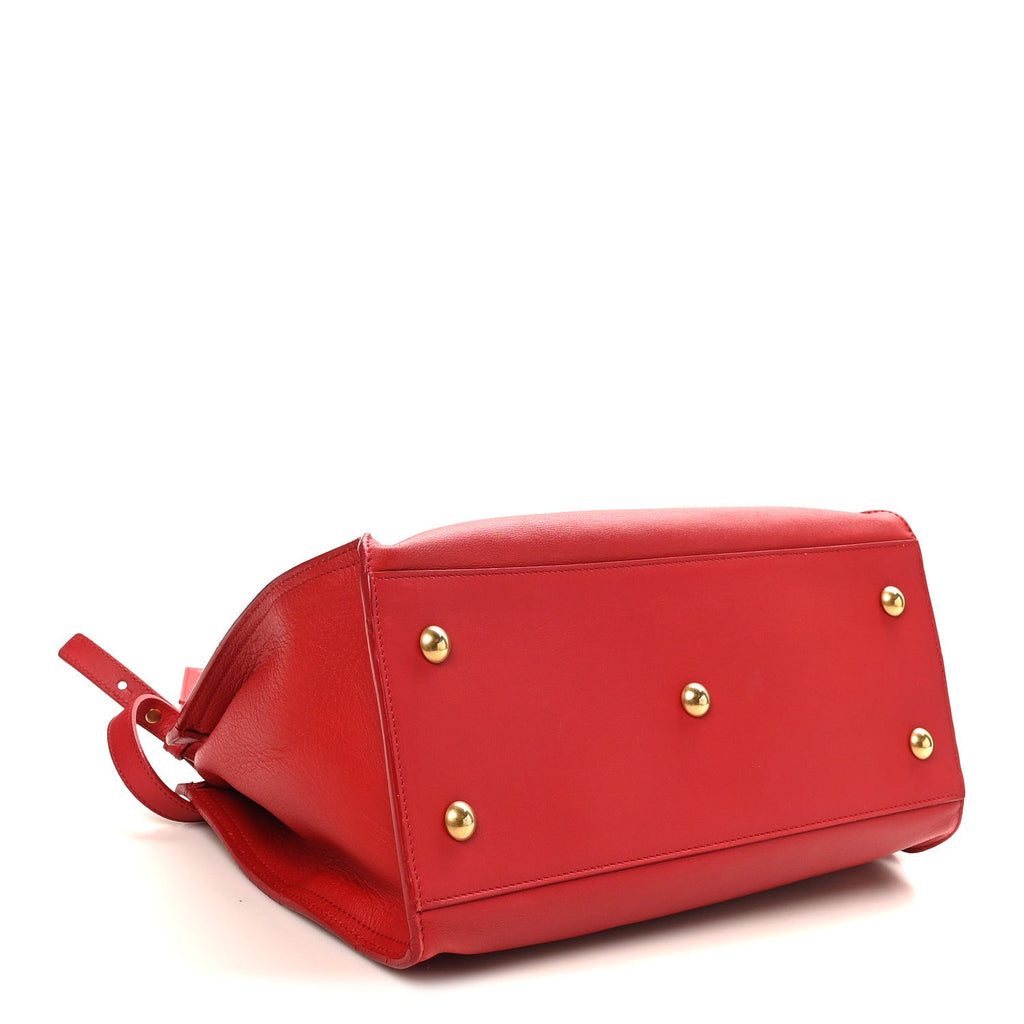 Calfskin Small Classic Y Cabas Red