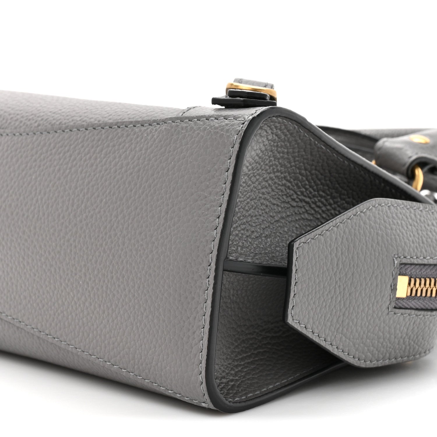 Grained Calfskin Neo Classic Gold Hardware Mini City Dark Grey