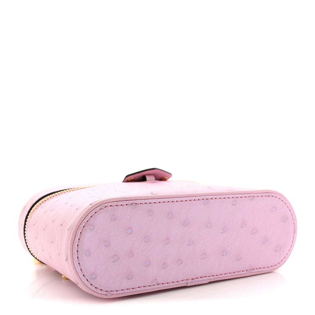 Ostrich Vanity Chain Pouch Pink
