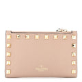 Grainy Calfskin Rockstud Coin Purse  Holder Poudre