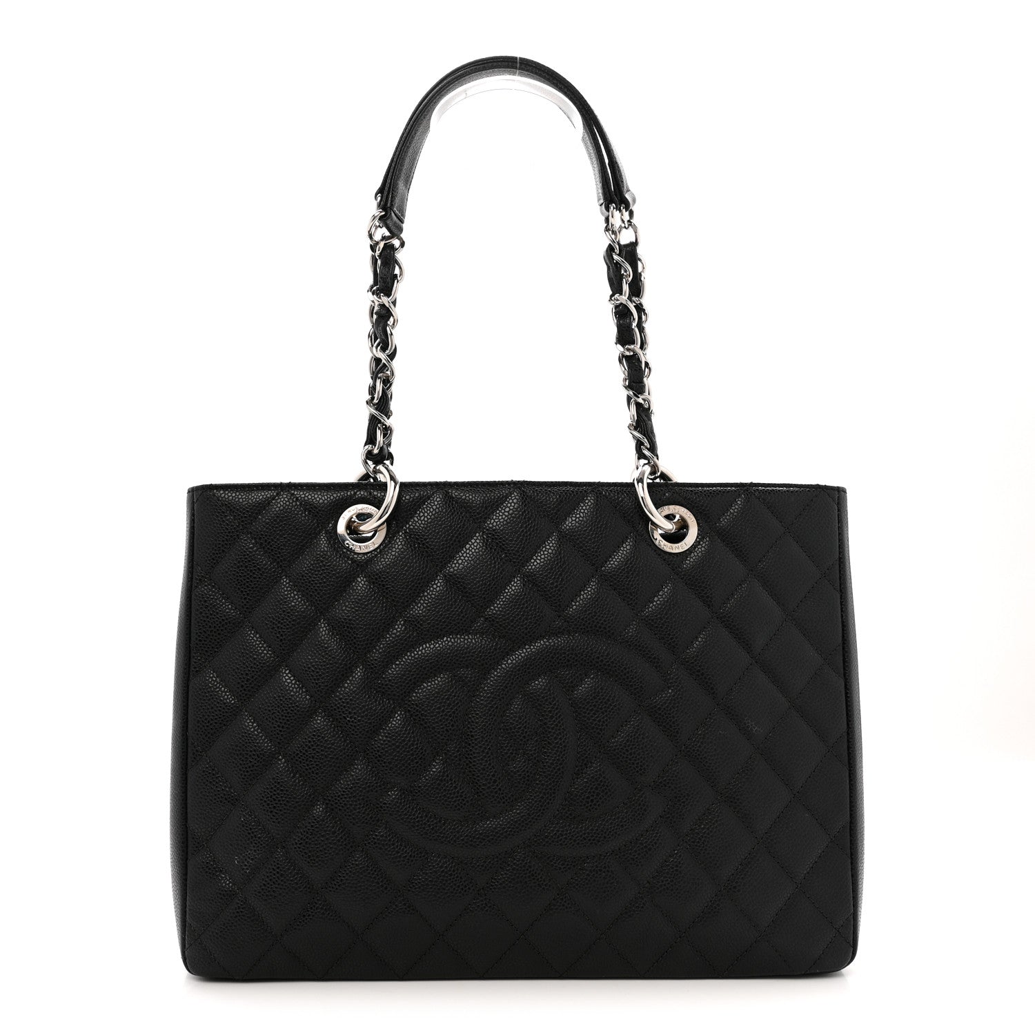 Caviar Quilted Grand Shopping Tote GST Black