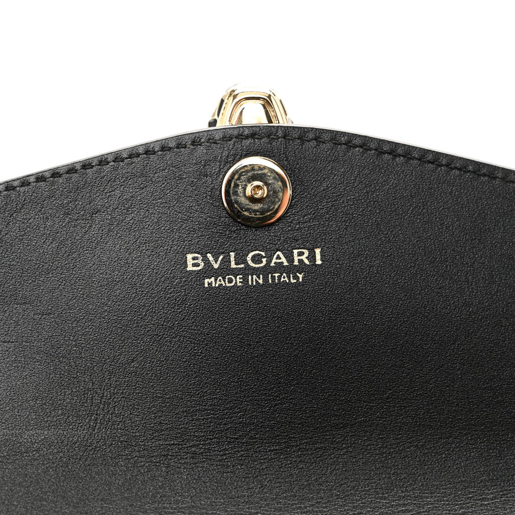 Metallic Serpenti Forever Chain Wallet Rose Quartz