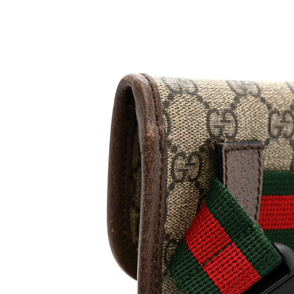GG Supreme Monogram Neo Vintage Web Belt Bag Brown