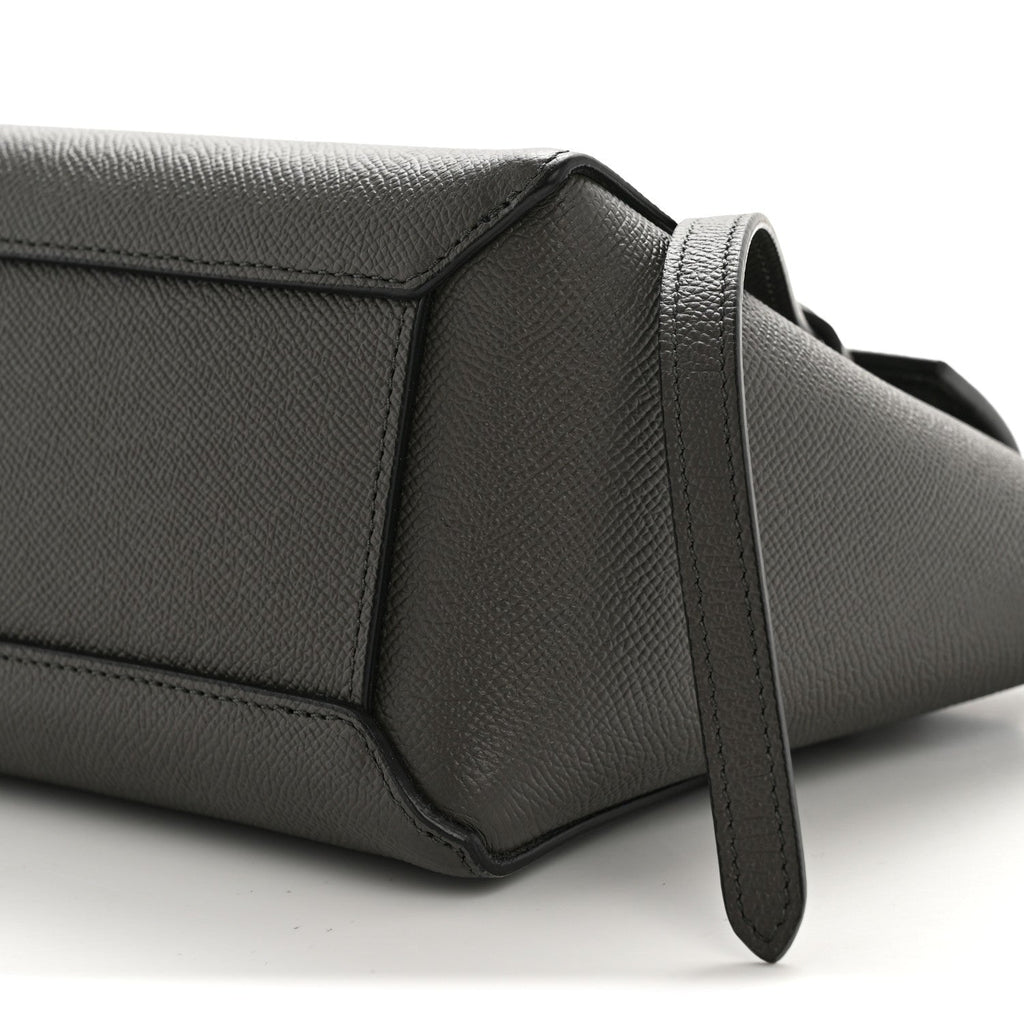 Grained Calfskin Nano Belt Bag Grey
