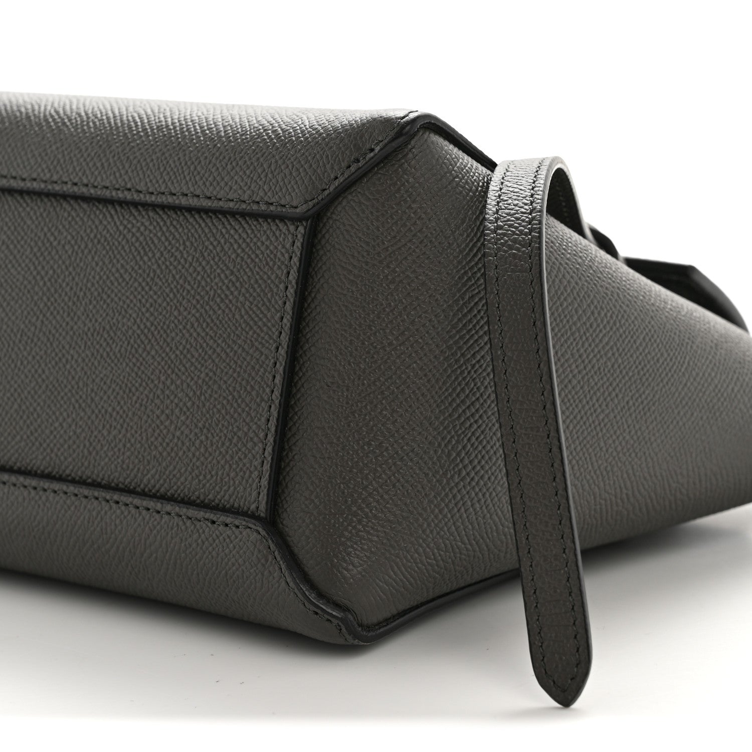 Grained Calfskin Nano Belt Bag Grey