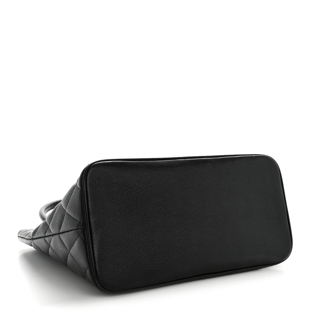 Caviar Quilted Medallion Tote Black