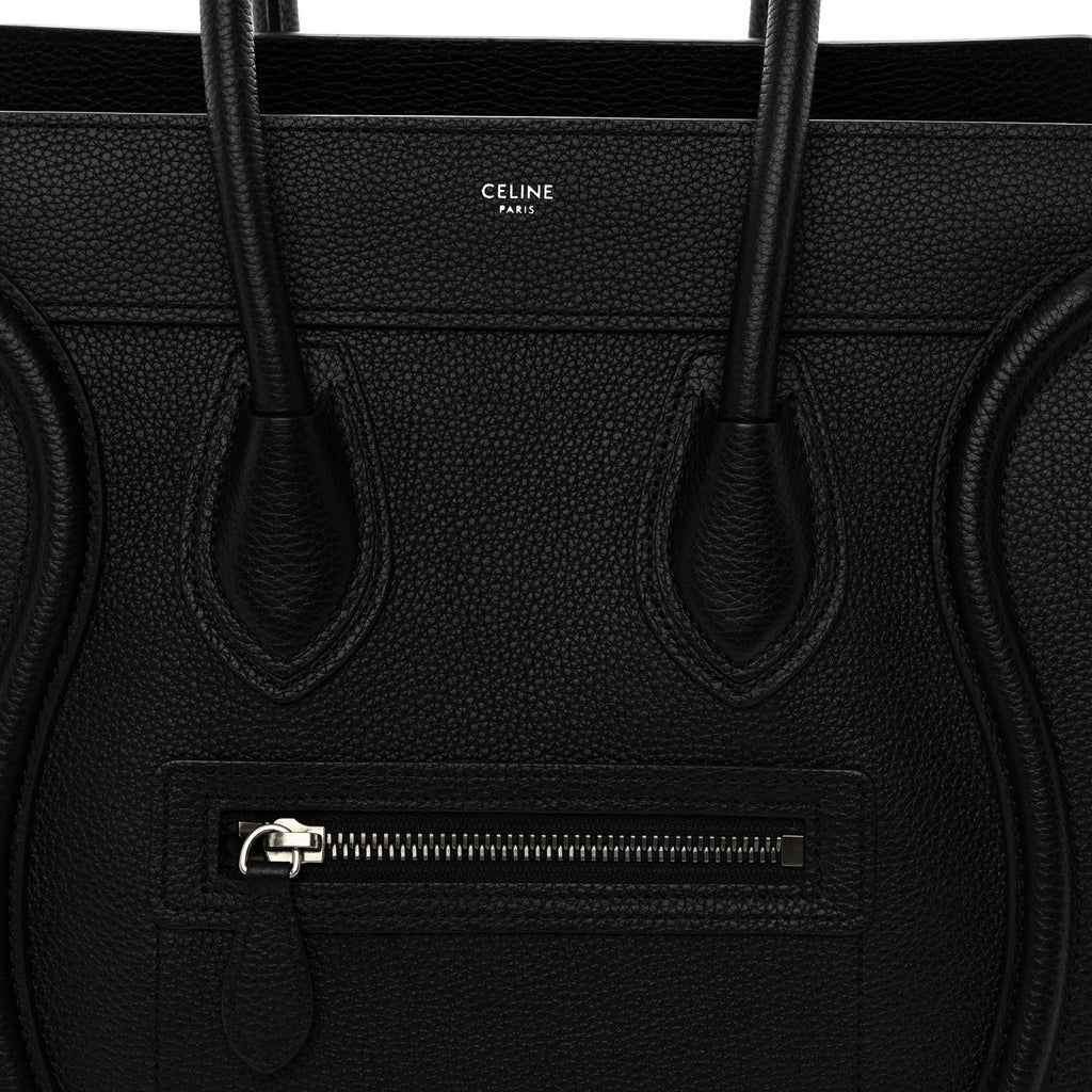 Drummed Calfskin Micro Luggage Black