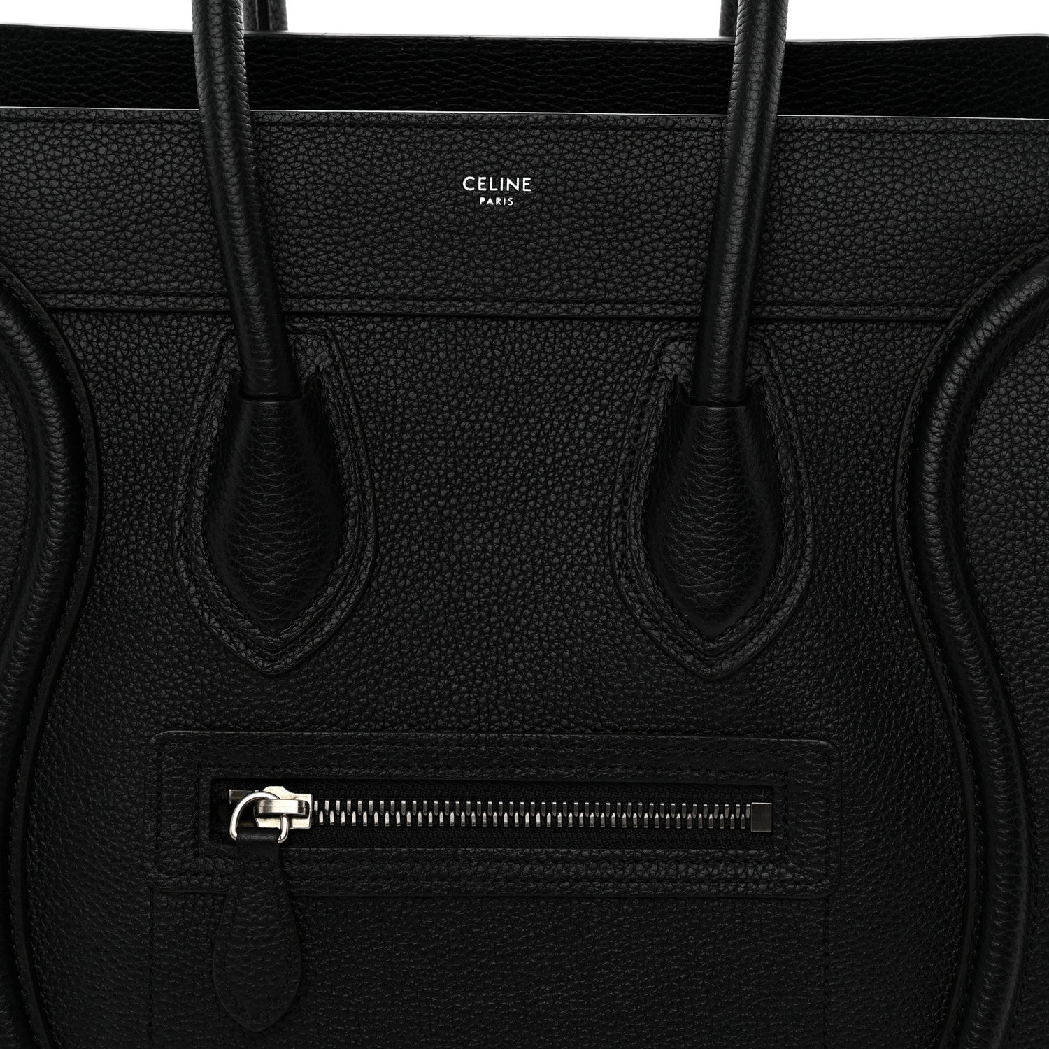 Drummed Calfskin Micro Luggage Black
