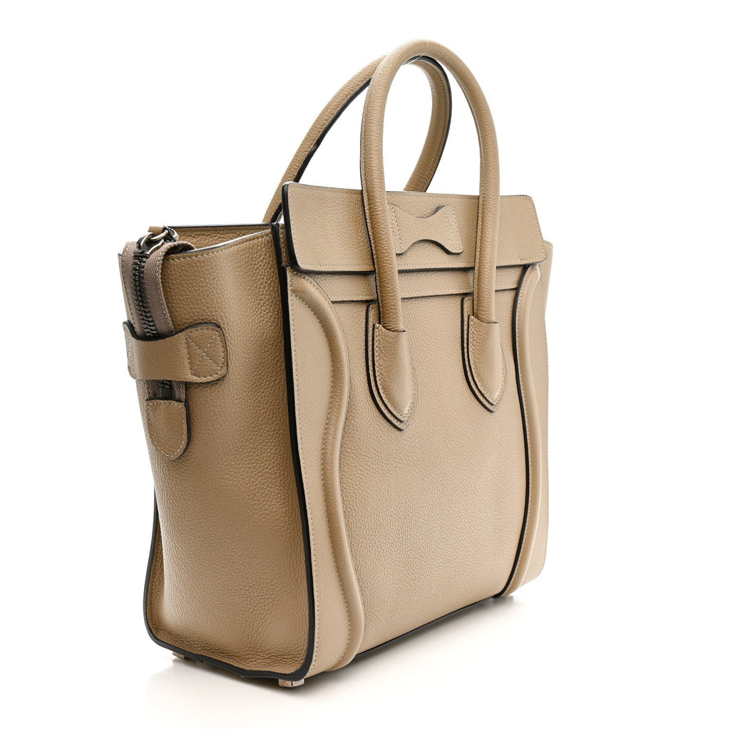 Drummed Calfskin Micro Luggage Dune