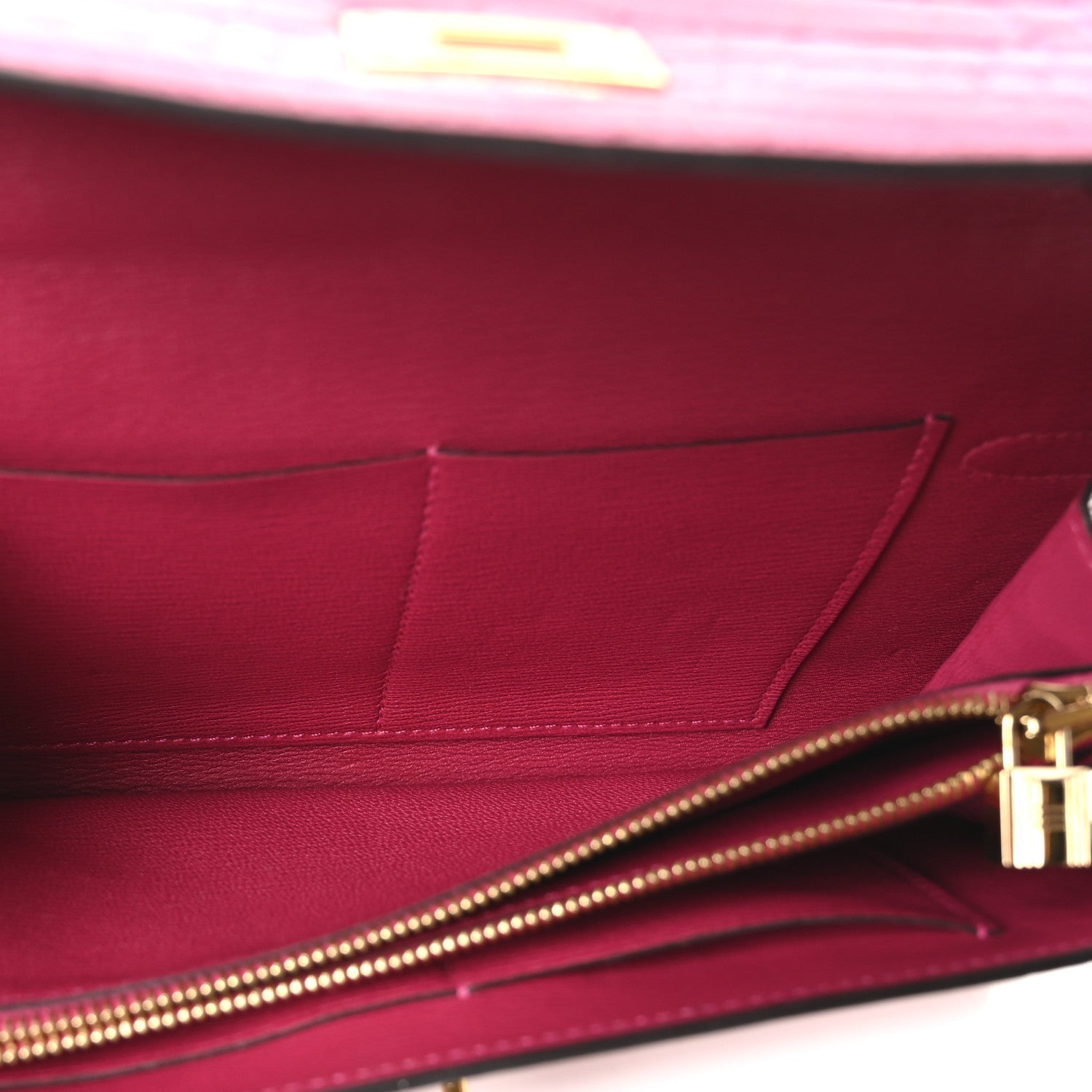 Shiny Alligator Kelly Wallet To Go Rose Scheherazade