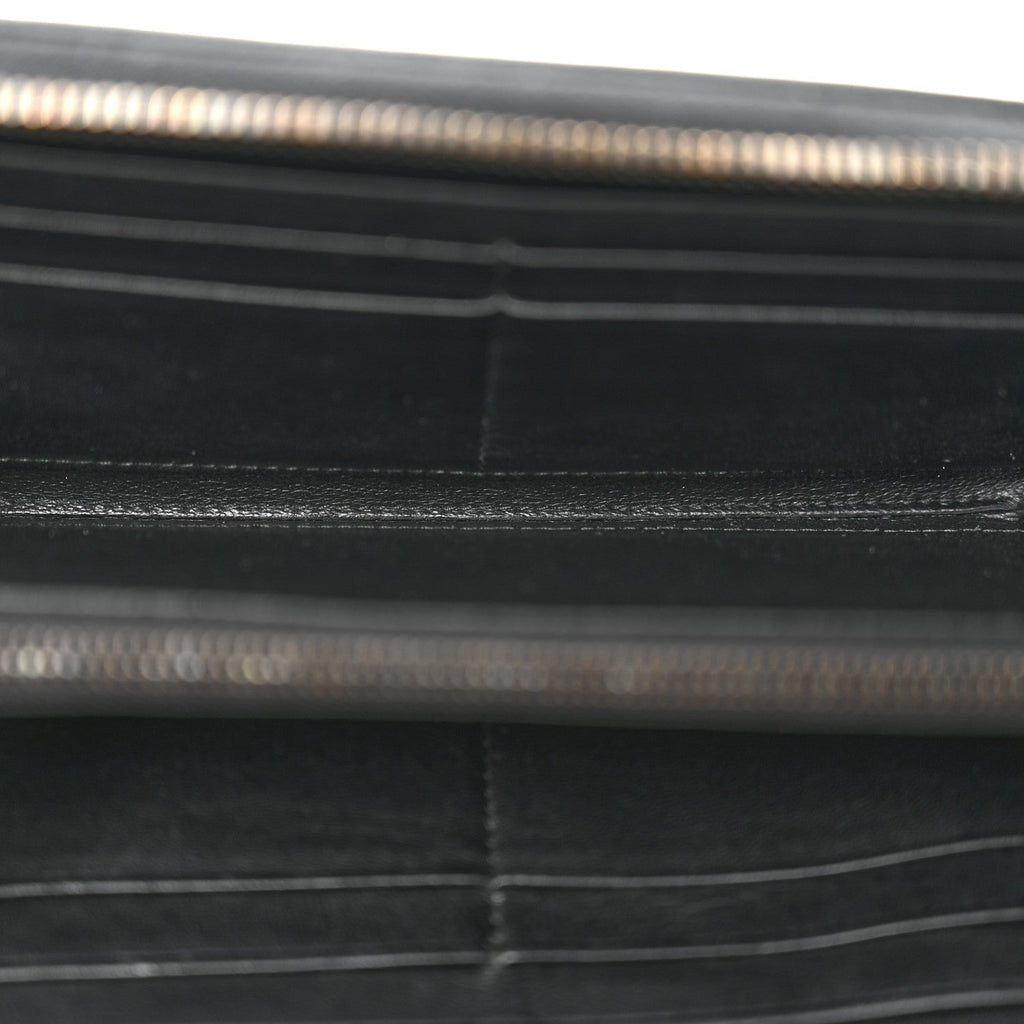 Nappa Intrecciato Zip Around Wallet Black