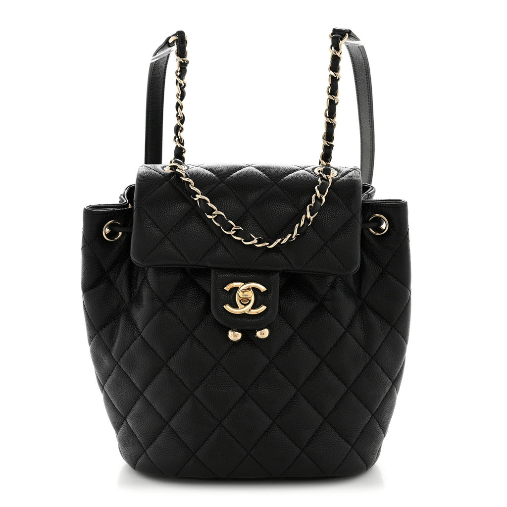 Caviar Quilted Mini Urban Spirit Backpack Black