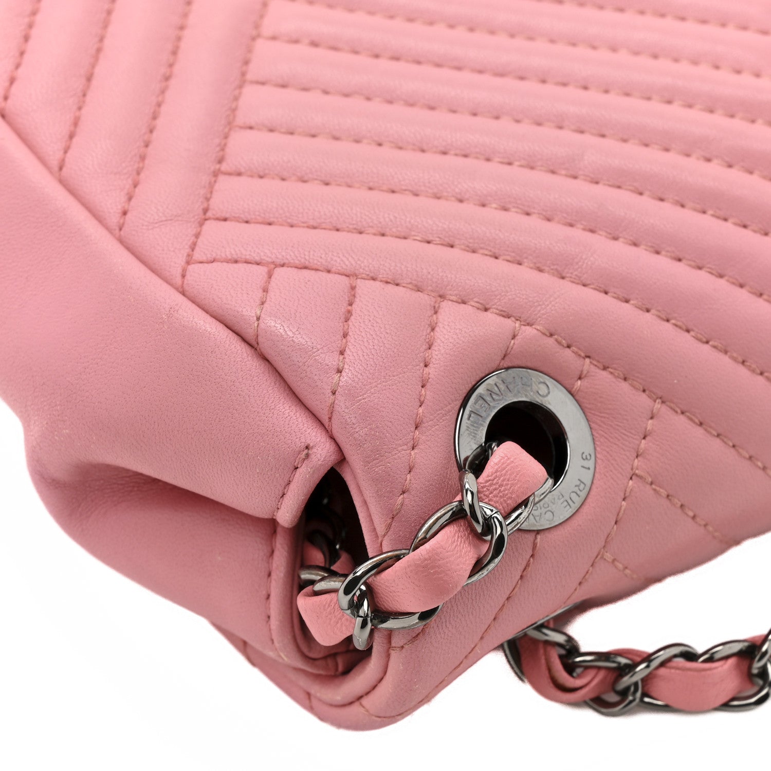 Lambskin Quilted Medium CC Crossing Flap Pink