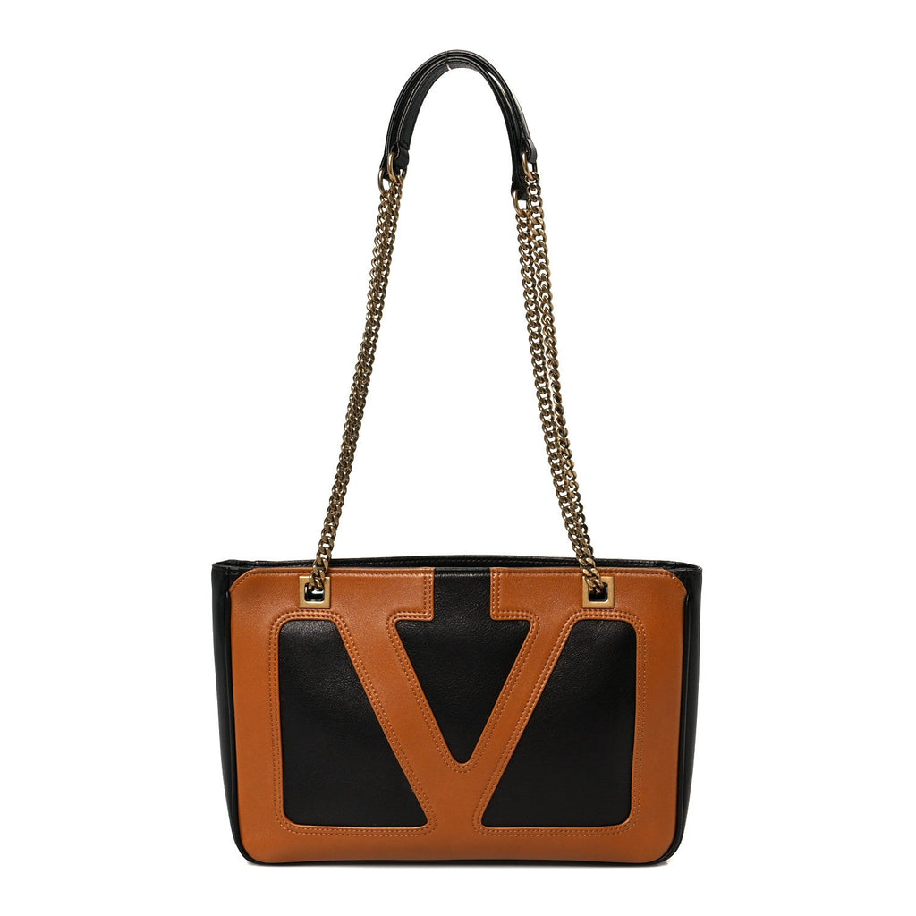Nappa Small Viva Superstar Shopping Tote Black Brown