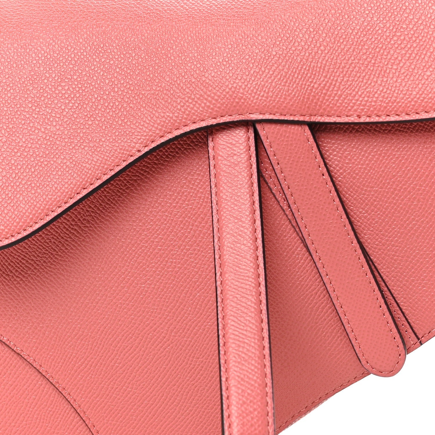 Grained Calfskin Saddle Bag Pink
