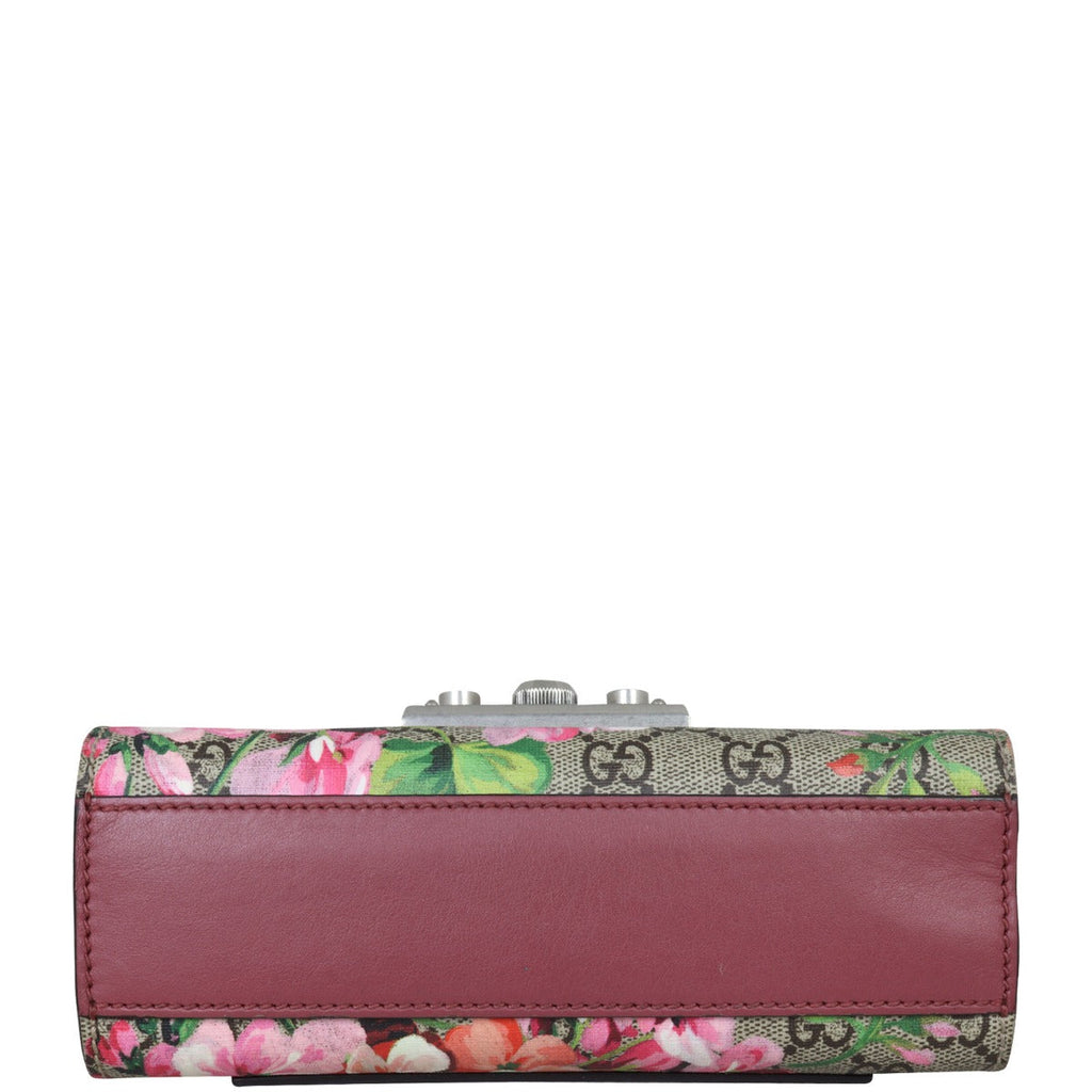 Gucci GG Supreme Blooms Padlock Small Shoulder Bag