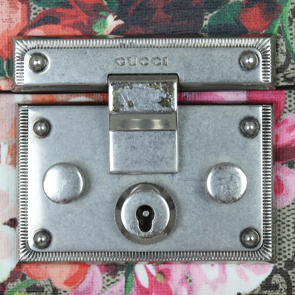 Gucci GG Supreme Blooms Padlock Small Shoulder Bag