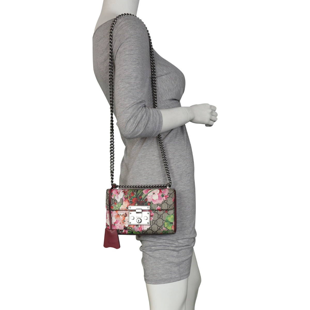 Gucci GG Supreme Blooms Padlock Small Shoulder Bag