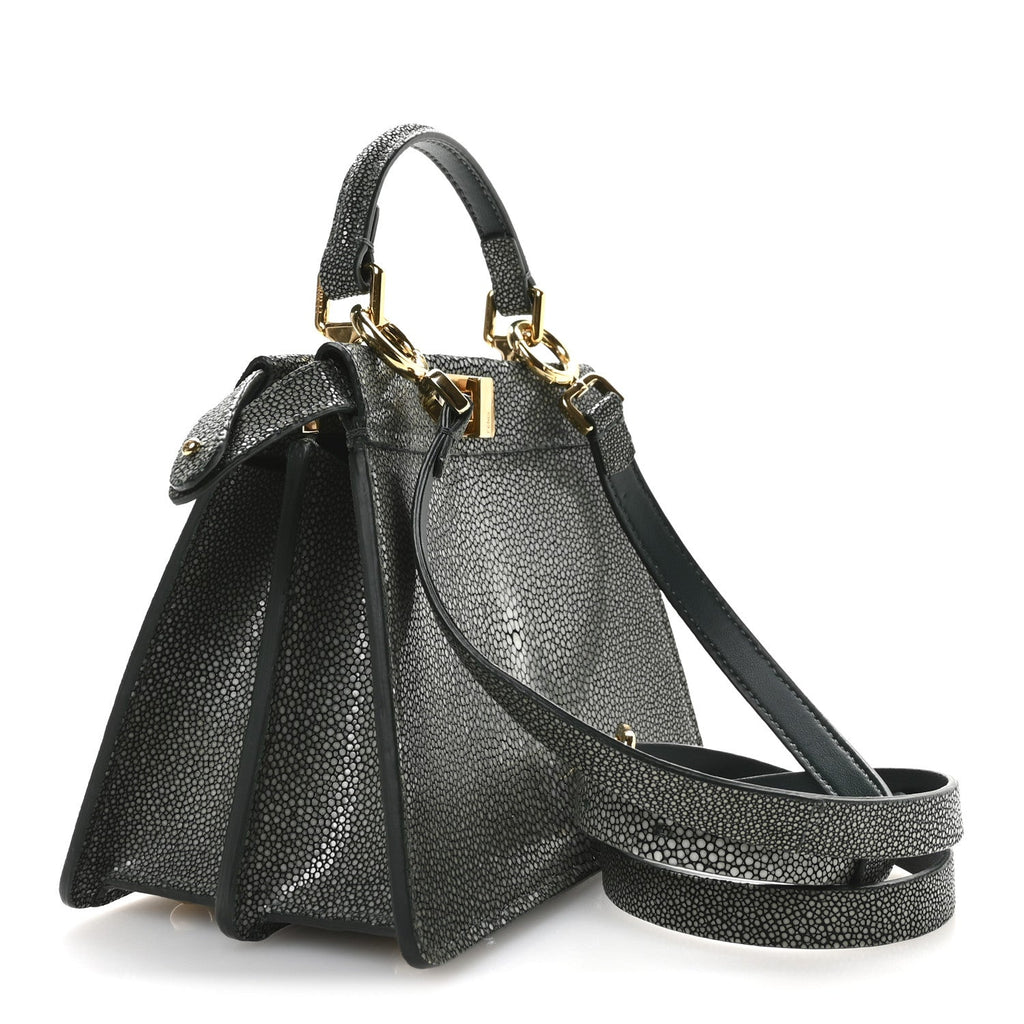 Stingray Shiny Nappa Petite Peekaboo I SEE U Satchel Verde Inglese