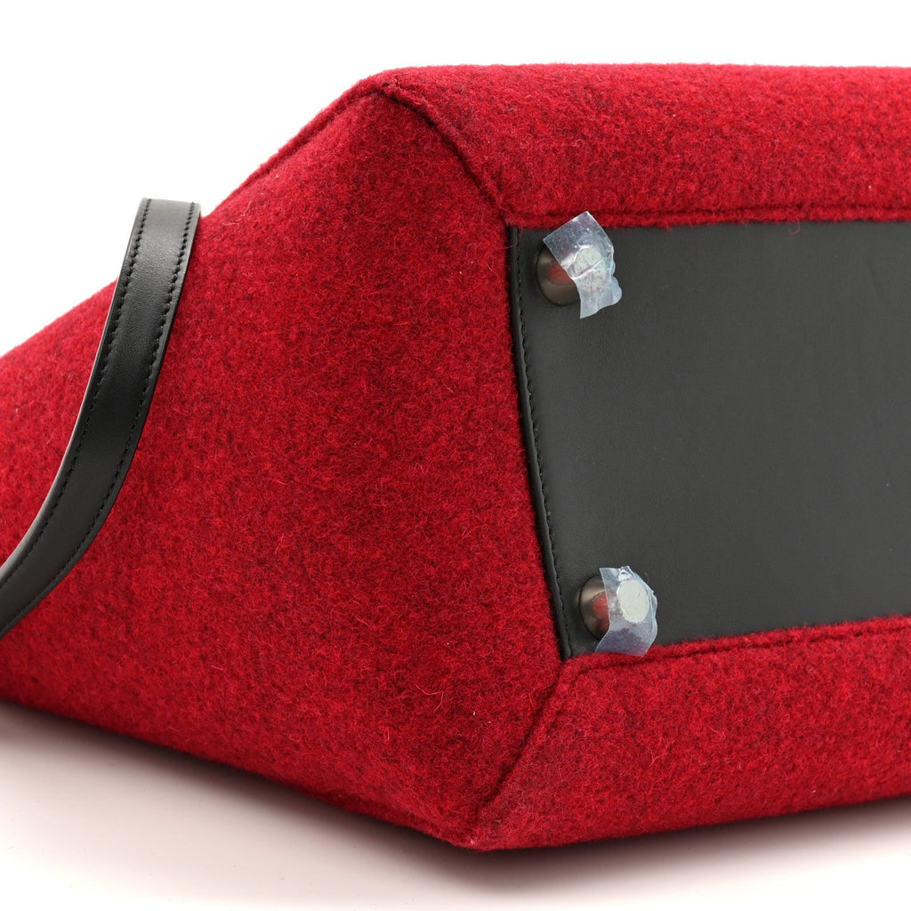 Felt Smooth Calfskin Mini Belt Bag Red