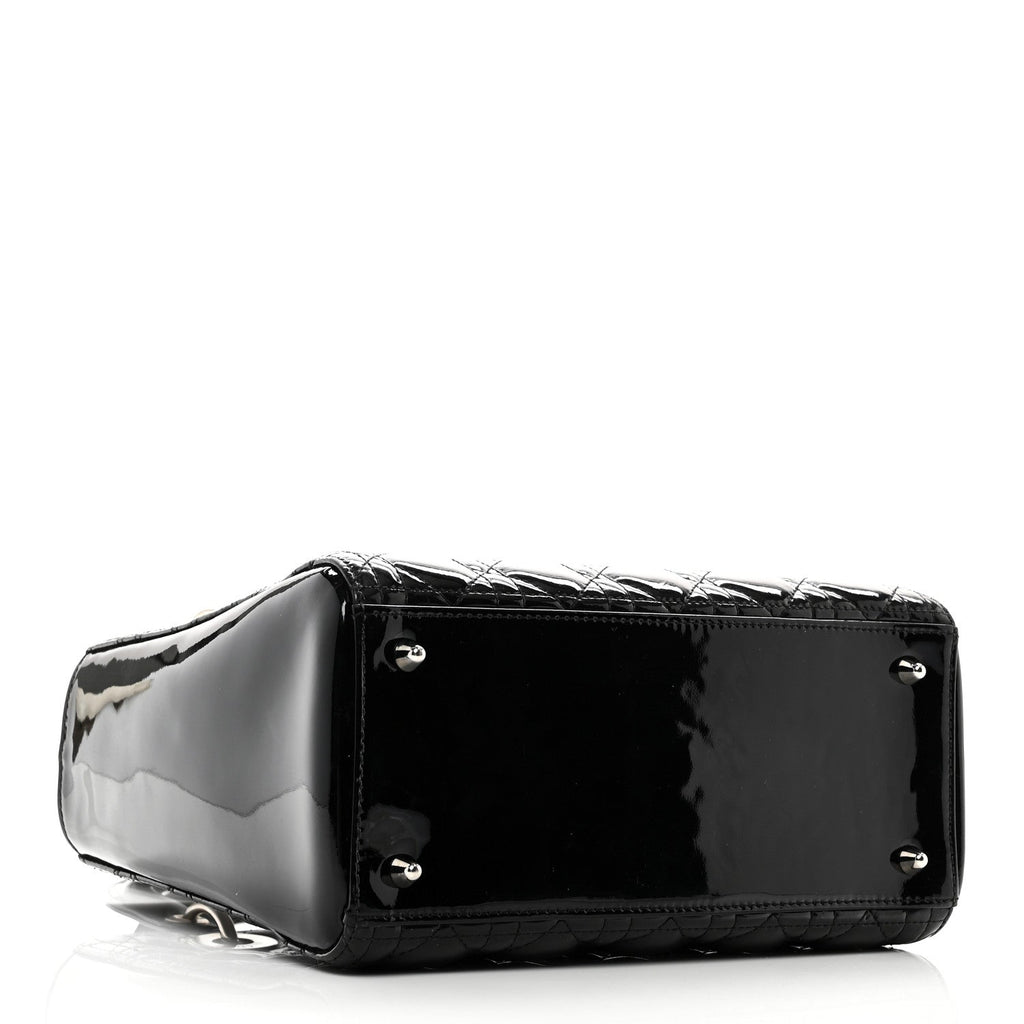 Patent Cannage Medium Lady Dior Black