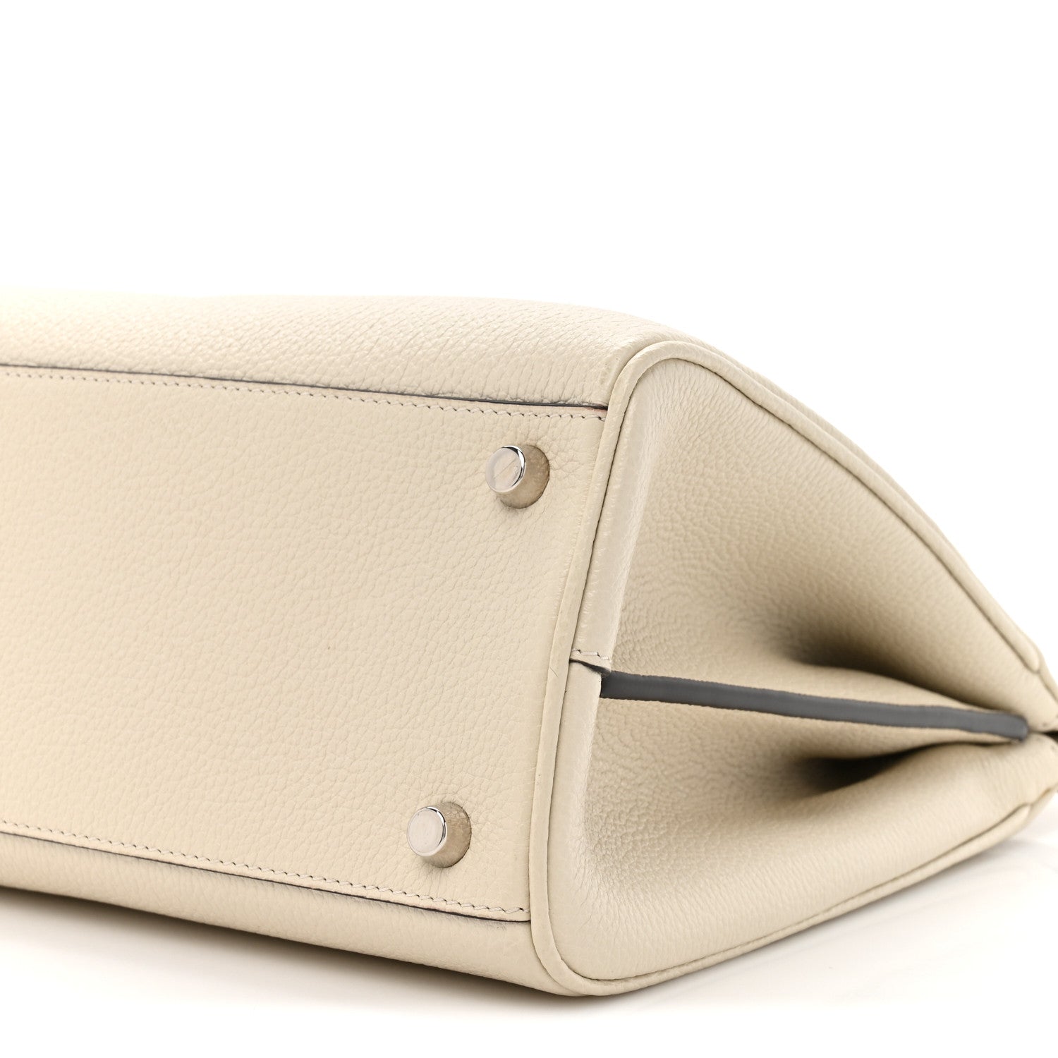 Grainy Calfskin Small Zumi Top Handle Bag Mystic White