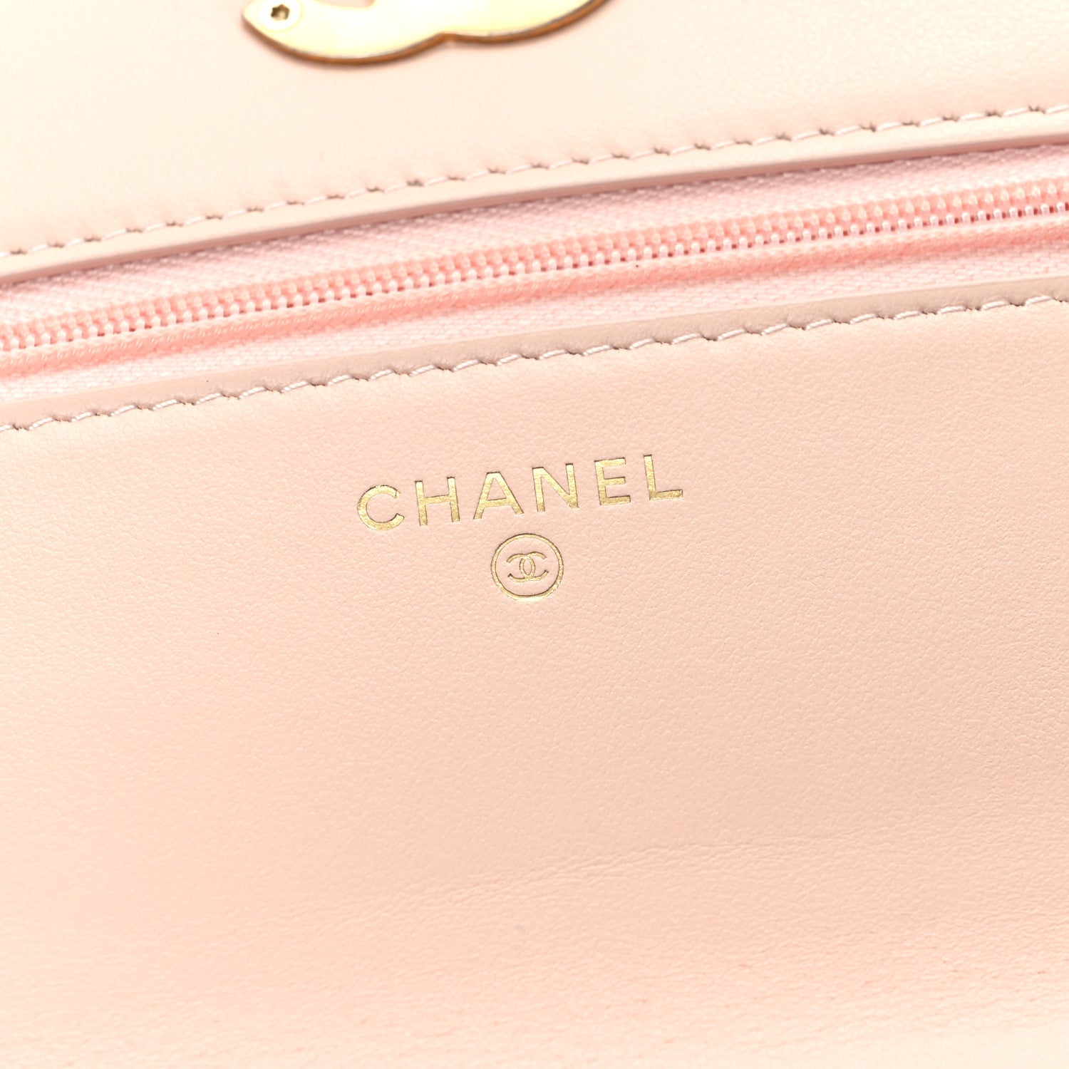Calfskin Quilted Perfect FIt Wallet On Chain WOC Light Pink